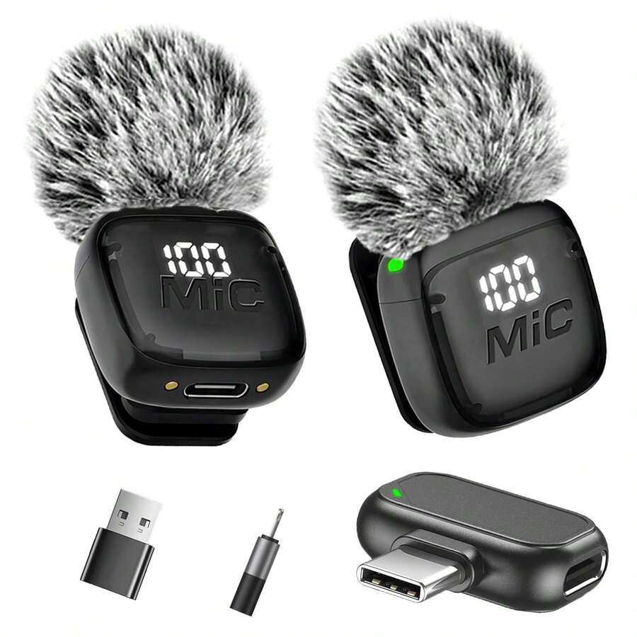 HITOZON Professional Wireless Lavalier Microphone For IPhone/Android, Plug And Play, Intelligent Noise Reduction, Suitable For Video Recording, Vlog And Live Streaming - View 1