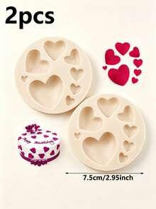 Heart Silicone Mold Different Sizes, Nonstick Chocolate Candy Bakeware For Pastry, Cookie & Cake Decorating - Beige - View 11