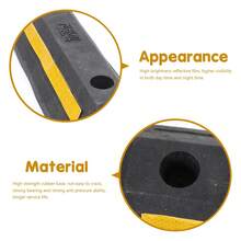 2PCS Heavy-Duty Rubber Parking Block, 52CM, With Reflective Stripes, Heavy-Duty, Including Screws And Anchors, Very Suitable For Cars, Trucks, RVs, Trailers, And Garages, The Best Roadside Parking Block - 4 Pieces - View 6