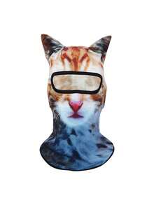 1pc/2pcs Unisex 3D Animal Pattern Protective Head Mask, Outdoor Fun Water Sports Hat, Sun Protection Animal Head Cover (Cat, Dog Styles), Suitable For Daily Outings, Travel, Hiking, Skiing - Multicolor - View 3