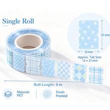 Nhãn chỉ mục PET mờ màu cầu vồng 400 cái/cuộn, miếng đánh dấu trang dán có thể tháo rời cho học sinh, sách, sổ kế hoạch, nhãn phân loại - Màu xanh nhạt - Xem 4