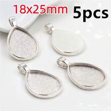 5pcs 18x25mm Inner Size Drop Pendant Cabochons Blank Base Setting Bezel Tray DIY Jewelry Making Accessories Findings - Teardrop - View 11