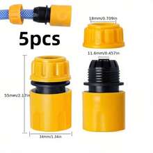 5 buah Adaptor Konektor Selang Lepas Cepat Warna Kuning, Aksesori Konektor Ujung Selang Taman Universal, Cocok untuk Penyiraman Luar Ruangan, Pencucian Mobil, Irigasi Rumput - View 3
