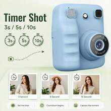 This Instant Print Camera Comes With Photo Paper, Specifically Designed For Children To Enjoy The Fun Of Taking Selfies. It Combines Instant Imaging And Digital Functions, Supporting 1080P HD Video Recording To Capture Precious Moments. With A Built-In MP3 Player And Educational Games, It's An Ideal Gift For Children Aged 3-12, Especially For Christmas, New Year, And Birthday Occasions. - Baby Blue - View 10