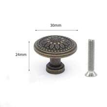 Vintage Alloy Single Hole Drawer Cabinet Door Handles Pulls - Button - View 5