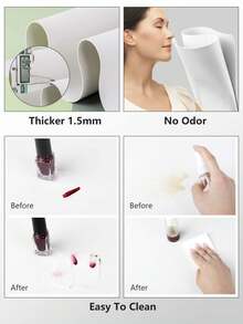 1pc Nail Pad, Made Of Washable & Foldable PU Material, Suitable For Nail Care And Nail Artist Salon Tools. Soft Microfiber Leather Nail Table Mat/Salon Pad. Button Randomly Shipped In Two Colors (Number Of Holes Random). - White - View 6