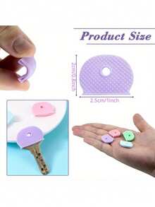 10/5/3/2/1pc Key Caps, Plastic Key Covers, Colorful Key Caps, Suitable For Home Keys, Office, Residential Keys, Key Head Protective Covers, Key Identifiers, Small Key Cap Labels, Easy Identification, Colorful Key Covers, Elastic Key Covers, Silicone Key Covers, Key Identification - Multicolor - View 5