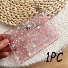 1pc Glitter PVC Card Holder, Dual Compartment Design, With Chain Strap, Portable, Suitable For Halloween, Christmas Outings, Store Cards, Coins And Other Small Items - Multicolor - View 9