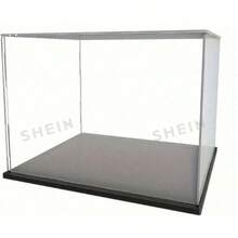 1pc Acrylic Display Box, Multiple Sizes Available, Plastic Assembly, Dust-Proof Display Case, Matte Black Base, Suitable For Displaying Figurines, Collectibles, Statues, Models And More - A - View 3