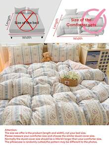 Vintage Romantic Floral Bedding Set, Synthetic Fiber, Includes 1 Duvet Cover, 1 Bed Sheet, 2 Pillowcases, Does Not Include Duvet Insert And Pillow Insert, Pillowcase Pattern Randomly Cut, - Pink - View 6