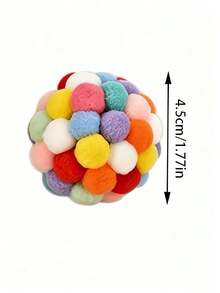 2pcs Colorful Sound Plush Ball Toys For Cats, Interactive Cat Teaser Toy, Cat Scratching & Chasing Training Ball, Indoor Pet Entertainment Supplies, Random Color Shipment - Multicolor - View 7