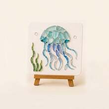 1pc Handmade Sea Glass Mosaic Set, Including Jellyfish, Octopus And Other Marine Creatures, Suitable For Home, Dining Table, Bedside Table, Indoor Decoration And Office Use, Perfect For Adults And Beginners, Great Holiday Gift - Multiple Styles - View 10