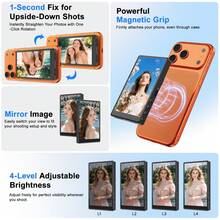Magnetic Phone Vlog Selfie Monitor HD Screen Display, Compatible With IOS & Android Phone With Remote Control, Wireless Back Camera Monitor For Live Streaming, Content Creation, Selfies, Live Streaming, Video Recording Tools,Valentines Day Gifts - View 5