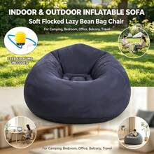 1pc Outdoor Garden Bean Bag Chair, Inflatable Lounge Sofa, Comfortable Leisure Seating, Suitable For Patio, Backyard, Lawn, Camping And Poolside Use - / - View 9