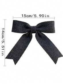 1/2/3pcs Women's Knitted Striped Bow Hair Clips Duck Mouth Clips Autumn/Winter Straight Hair Clips Back Of Head Hair Clips Simple Style Hair Accessories For Women - Multicolor - View 6