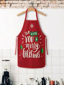 2pcs Vintage Christmas Santa Claus & Snowman Print Apron Set, Buffalo Plaid Kitchen Cooking Baking Aprons, Suitable For Holiday Party Home Decor - Multicolor - View 7