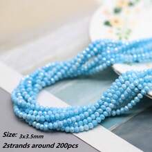 2strands Around 200pcs 3.5x3mm Glass Beads For Necklace Bracelets Making - Water Dye MKL - View 19
