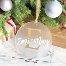 Hiasan Natal Akrilik Bulat Buram Kosong, Cakram Bundar Matte dengan Lubang Gantung, Bahan Kerajinan DIY Belum Selesai untuk Dekorasi Pohon Natal, Stiker Vinil, Kaligrafi Tangan, Ukiran, Perlengkapan Pesta Liburan - bawaan - View 4