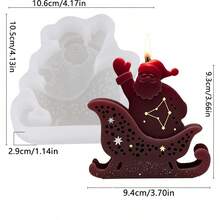 1PC Santa Claus Sleigh Aromatherapy Candle Silicone Mold, Christmas Santa On Sleigh Shape DIY Handmade Candle Plaster Ornament Mold, Holiday Craft Easy Release Silicone Mold - Santa Claus - View 12