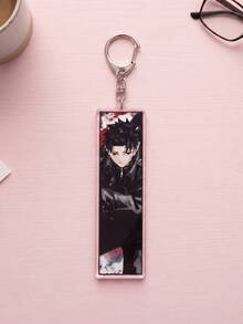 1Pc/4Pcs Kagurabachi Theme Acrylic Keychains, Featuring Character Vertical Illustration And Battle Action Design, Fashionable Bag Charm, Suitable For Back To School, Gift For Anime Fans, Exquisite Collection, All Season Use - Multicolor - View 6