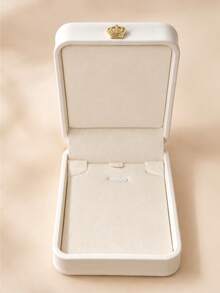 1pc Elegant Cream Jewelry Gift Box, Ring Earring Necklace Bracelet Storage Display Box, Gold Button Closure, Luxury Wedding Engagement Proposal Gift Packaging Box - White - View 10