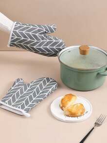Kitchen Oven Microwave Heat-Resistant Gloves Heat-Proof Baking Tools Oven Mitts - Multiple Styles and Colors - View 4