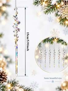 12-60pcs Christmas Tree Icicle Hanging Decorations, Transparent Colorful Acrylic Icicle Pendant Ornaments, Crystal Hanging Decor, Suitable For Christmas Tree, Winter Wedding Party Decoration - Multicolor - View 2
