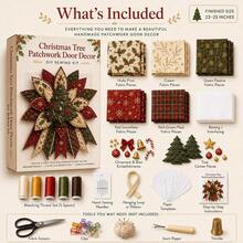 Extra Large DIY Christmas Quilted Door Hanging Sewing Kit, Suitable For Front Door Wall Decoration, Pre-Cut Fabric With Patchwork Design, Hangable, Hand Washable Handmade Project, No Tools Required - Multicolor - View 6