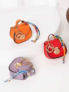 1pc Mini Bag Saddle Small Bag Storage Bag Pendant Decoration Headphone Multi-Functional Bag Hanging Change Purse Keychain Red Envelope Bag - Multicolor - View 10