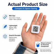 1/3pcs Mini Home Digital Thermometer & Hygrometer, Small Indoor Temperature & Humidity Monitor, Clear Display Screen, Simple Fashionable Compact Portable Design, Button Battery Powered, Perfect For Home, Teenager Room, Pet, Car And Office - Thermometer and Hygrometer - View 3