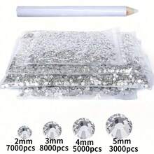 23,000pcs Large Capacity Transparent Resin Rhinestones, Multiple Colors Available (2/3/4/5mm), Flat Back Round AB Color Crystals, Shiny Gemstones, Suitable For Jewelry Making, Handmade DIY Projects, Decoration, Rainbow Gems, Phone Cases, Shoes, Bags Decoration - Multicolor - View 9