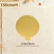75/150pcs Round Mini Gold Mousse Cake Paper Trays, Oil-Proof Disposable Cake Bases, Durable Dessert Trays With Easy-Grip Handles, Suitable For Wedding And Birthday Baking Parties - Gold - View 16