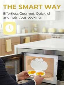 1pc Microwave Egg Cooker Poacher, Non-Electric Heat-Resistant PP Plastic, Double-Layer Egg Cup Heat-Insulating Base, Space-Saving Breakfast Cooking Tool, For Home Office Dormitory, Easy Clean Kitchen Gadget With Sturdy Handle Durable Cookware - Multicolor - View 1