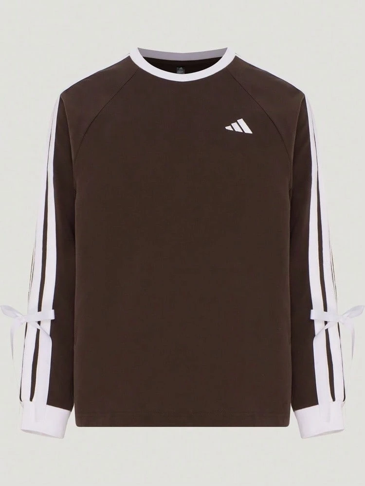 Adidas Women's DCE LS TEE 2 Long Sleeve Knit Collarless T-Shirt TLH4830 - Mocha Brown - View 1