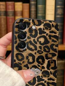 1pc TPU Classic Leopard Print Phone Case For Android Devices, Brown & Black Animal Pattern Aesthetic Protective Cover, Fashionable Anti-Drop Shockproof Shell For Girls, Compatible With Samsung, Series Phones - Black - View 6