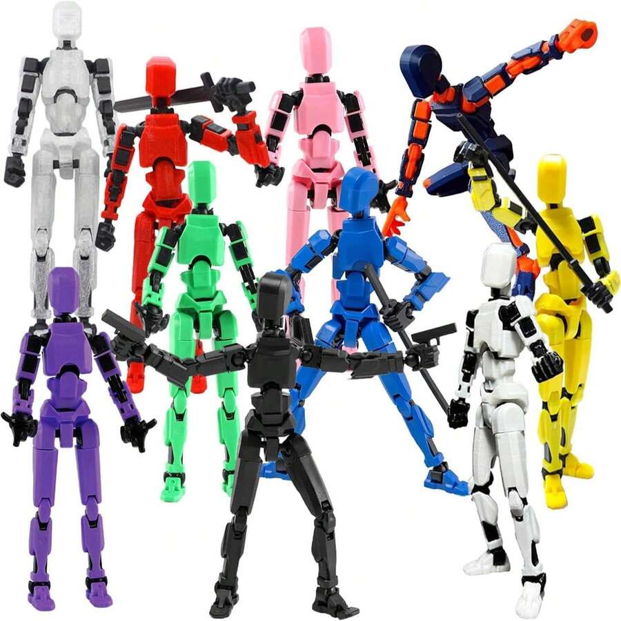 14 Different Colors DIY Multi-Joint Movable Figures With Various Accessories, 3D Robot Models, Creative Assembly Office Desk Decor, Collectible Display Models, Holiday Decorations, Perfect Gifts For Birthday, Easter, Halloween, Christmas (Assembly Required)