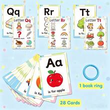 ABC Letter Picture Flash Cards For Kids, Phonics Alphabet Sound Cards, Interactive Preschool Educational Learning Toys, Random Color & Style - Multicolor - View 6