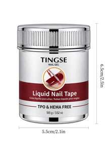 TINGSE 1 Kaleng 100g Lem Anti-Meluber, Mudah Sobek, Keren dan Berkualitas Tinggi, Daya Rekat Tinggi, Pengaplikasian Halus, Hadiah Seni Kuku untuk Wanita - Putih - View 9
