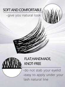 1 Box 12 Rows 1 Roll New Style Hot Melt Natural Long False Eyelashes, For Party Makeup - D - View 4