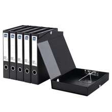 Cajas de almacenamiento de archivos, 6 paquetes de cajas de archivos plegables, lomo de 50mm - Negro - Ver 3