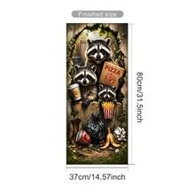 Waterproof Outdoor Trash Can Sticker, Removable Vinyl Decal, Funny Raccoon Dachshund Poodle Chihuahua Chicken Giraffe Sitting On Toilet Reading Newspaper Meme Pattern, Sidewalk Trash Can Home Yard Decor Gift - Animal-themed Trash Can Stickers - View 17
