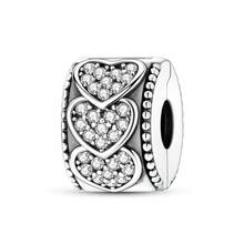1pc Silver Plated Shiny Vintage Heart Spacer Bead, Suitable For 3mm Snake Chain Bracelet DIY Jewelry Making, 2 Styles Available - Silver - View 7