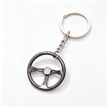 Racing Steering Wheel Keychain, Mini Metal Simulated Car Key Ring, Auto Key Holder Pendant For Car Enthusiasts - A - View 8
