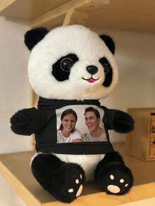 Custom Photo Filled Animal Personalized Panda Plush Doll, Cute Panda Plush Room Decor, Personalized Gift For Couples And Friends - Multicolor - View 10