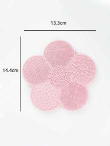 Silicone Makeup Brush Cleaning Pad, Flower Shaped, With Suction Cup, Portable Cleaning Tool, Suitable As Valentine's Day, Birthday, Party Gift - Multicolor - View 6