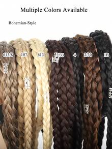 Long Braided Hair Band, Bohemian Style Hair Accessory - Multicolor - View 3