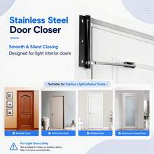 Automatic Door Closer, Durable Metal Door Closer, Suitable For Home Use, Adjustable Closing Speed, Comes With Arm, Screws And Wrench, Easy To Install - Simple Door Closer - View 9