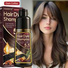 This 5-In-1 Ginseng & Reishi Mushroom Hair Dye Shampoo Uses A Plant-Based Formula, Gentle And Non-Irritating, Nourishes Hair, Makes Hair Shiny And Smooth, And Long-Lasting Color After Dyeing. Suitable For All Hair Types. - Multicolor - View 6