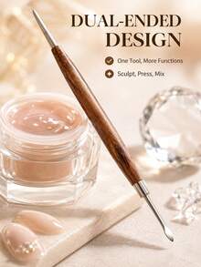 1pc Silicone Metal Dual-Head Engraving Pen Nail Art Tool, Suitable For Nail Design, Foil Carving, Painting Styling, Etc., Essential For Home DIY Nail Art - Multicolor - View 1