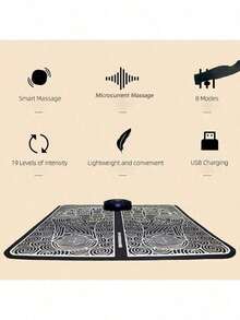 AXH. Electric Foot Massage Mat, Muscle Relaxation Trainer, Suitable For Massage, Fitness, Outdoor Sports, Home Relaxation - Black - View 5
